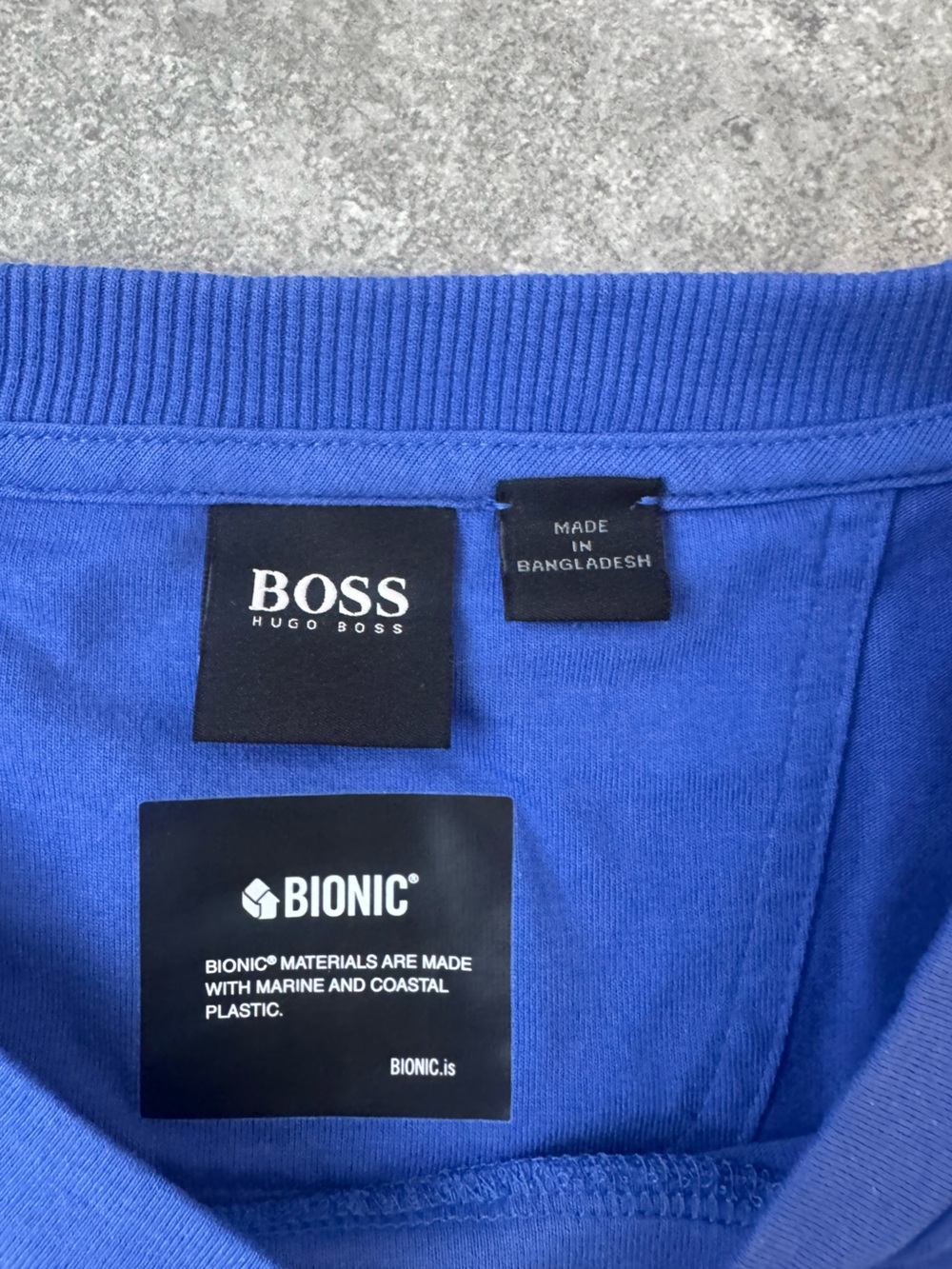 BOSS Hugo boss Bionic blue logo T-Shirt pre owned - Picture 3 of 7